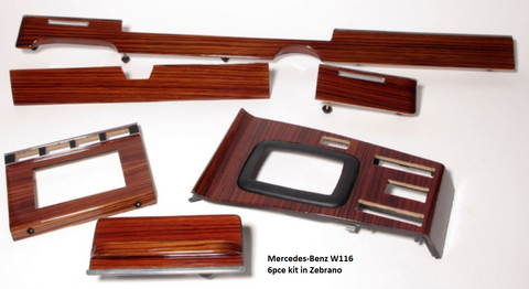 Mercedes-Benz W116 - refurbished  6 piece kit in Zebrano - Call us for quotation