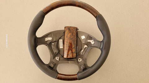 Steering Wheel Holden Caprice refurbished in leather and original wood texture and colour