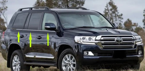 Window Trim to suit Toyota Landcruiser 200 series Flat 2008-2021 - Chrome