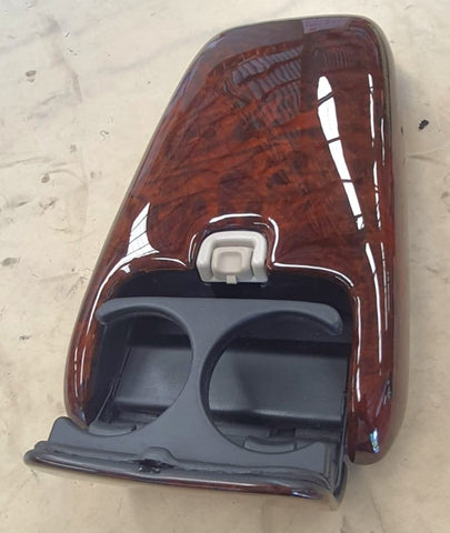 Jaguar XJ8 Leather Centre Armrest refurbished / restored in Burl Walnut - CALL US FOR PRICE AND AVAILABILITY