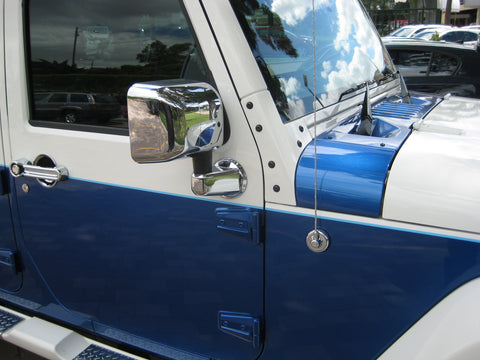 Mirror Covers to suit Jeep Wrangler JK 2007-2017 - Chrome 