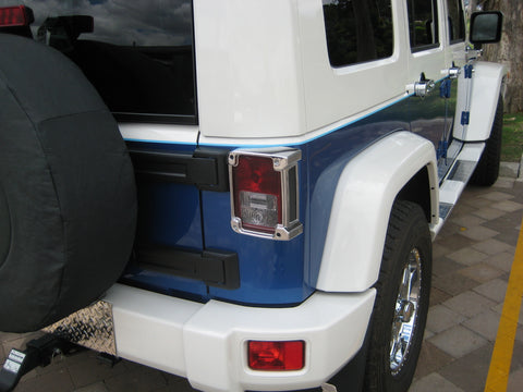 Tail Lamp Trim to suit Jeep Wrangler JK 2007-2010- Chrome 