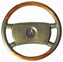  Steering Wheel to suit Mercedes Benz W107 SL/SLC - Zebrano with Black Leather Large Shaft