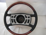 Steering Wheel to suit Mercedes Benz W107 SL/SLC - Walnut Burl with Black Leather Large Shaft