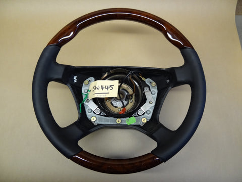 Steering Wheel to suit Mercedes Benz W126 - Walnut Burl with Black Leather